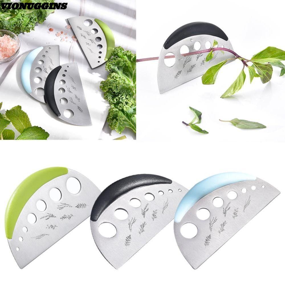 VIONUGGINS เครื่องตัดสมุนไพร Stripper, 2 in 1 Multifunctional Vanilla ผัก Greens Leaf Remover, สแตนเ