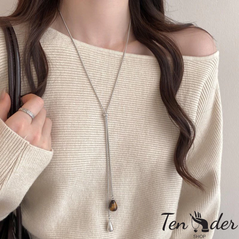 สร้อยรูปหยดน้ำประดับพู่ เครื่องประดับผู้หญิง Tender thumbnail 7