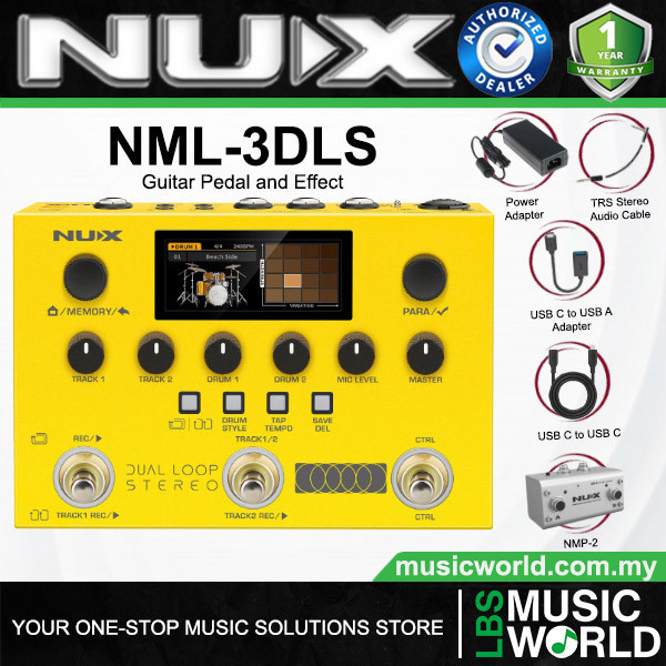 Nux NML-3DLS Dual Loop Stereo Guitar Pedal พร้อมในตัว FX (NML3DLS)