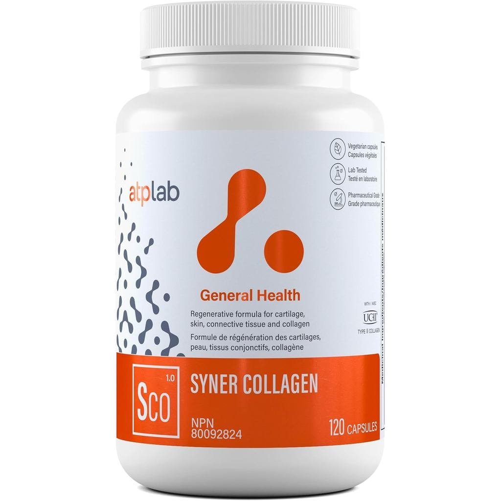 ATP LAB - Syner Collagen 120 Capsules 20-Day Supply - แคปซูลอาหารเสริมคอลลาเจน - สุขภาพร่วม - อาหารเ
