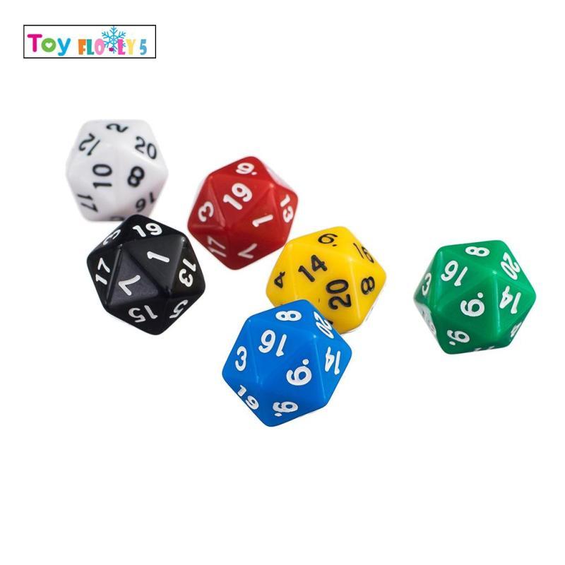 [Flurishroly5] 6 ชิ้น 20 ด้านลูกเต๋า D20 สําหรับ RPG D&D บทบาทเล่น Casino เกมกระดานอุปกรณ์