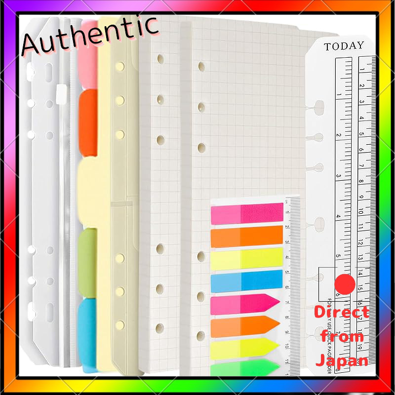 BLOOPIC A5 System Planner Refill Set - 45 Sheets x 2 Packs, 6-Hole Punch, Smooth Writing Experience,