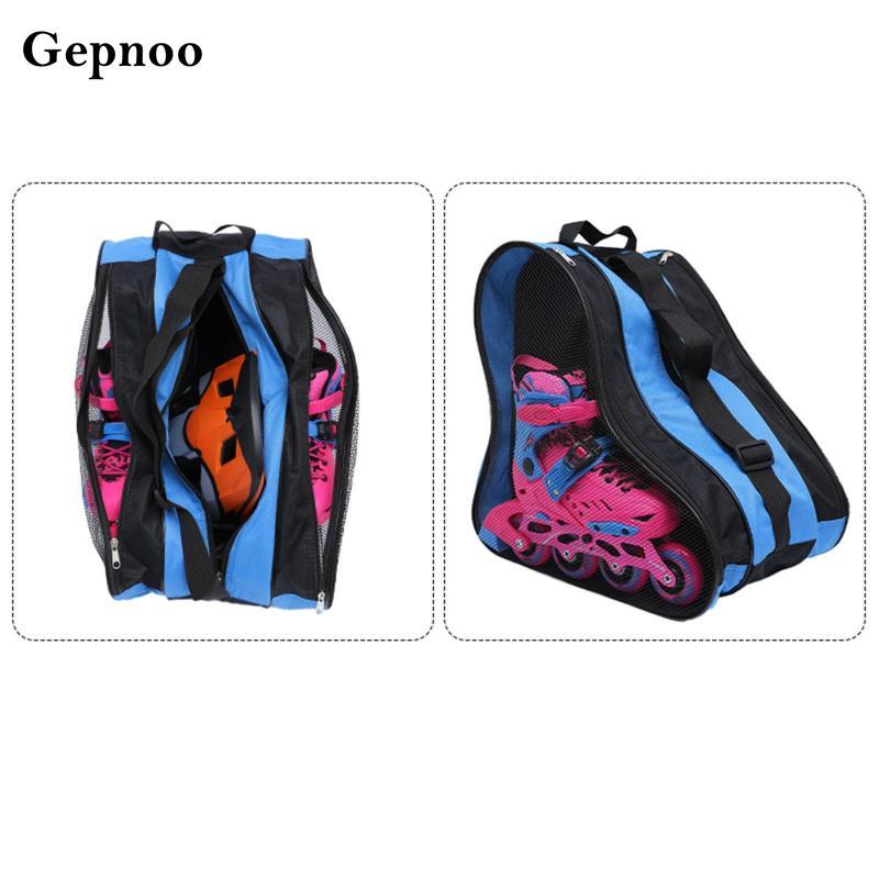 Gepnoo กระเป๋าโรลเลอร์สเก็ต Unisex สำหรับเด็ก วัสดุ Oxford ระบายอากาศ พร้อมหลายช่องเก็บของ