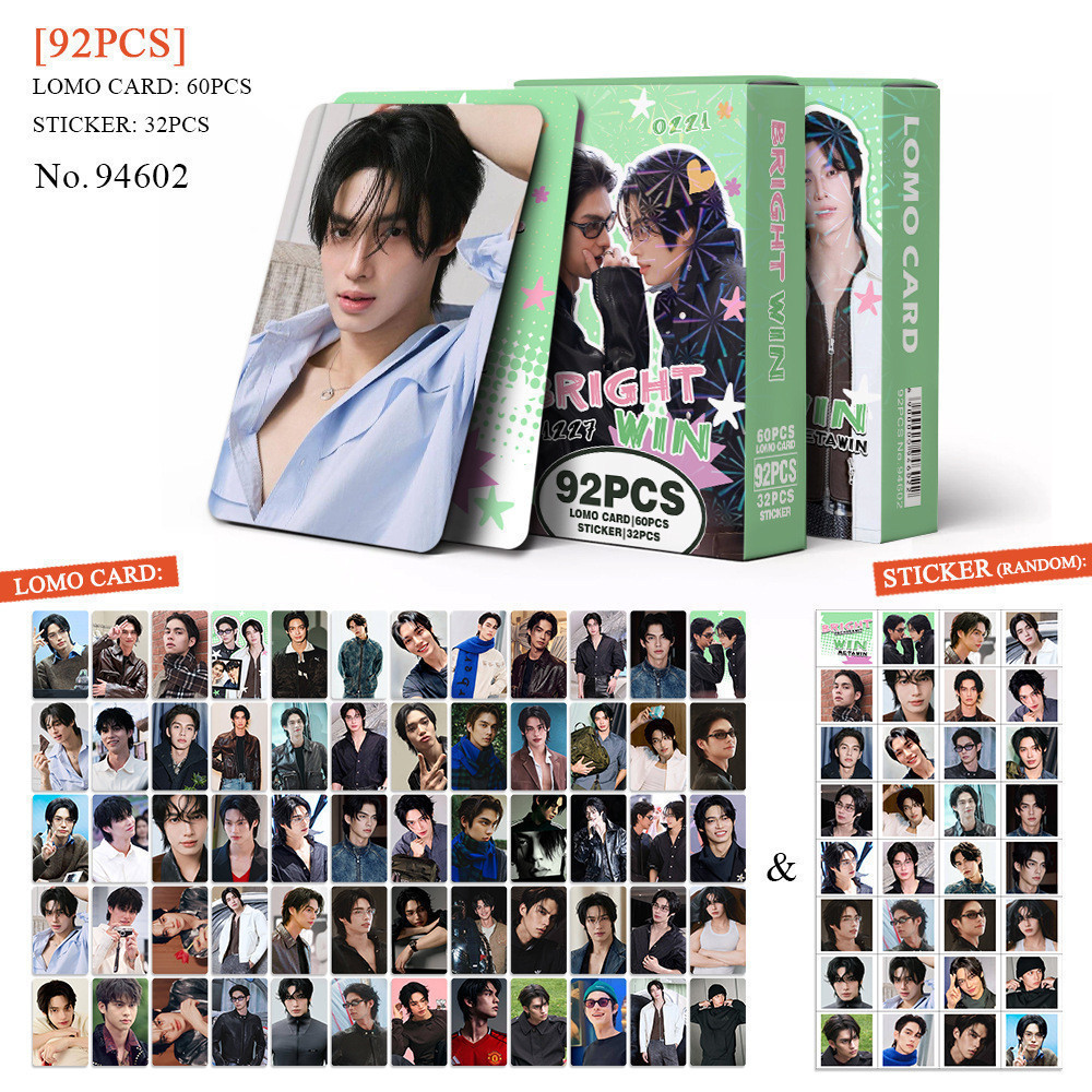 92 ชิ้น/กล่อง BRIGHT WIN การ์ด Lomo สติ๊กเกอร์ Photocards BRIGHTWIN Kpop โปสการ์ด