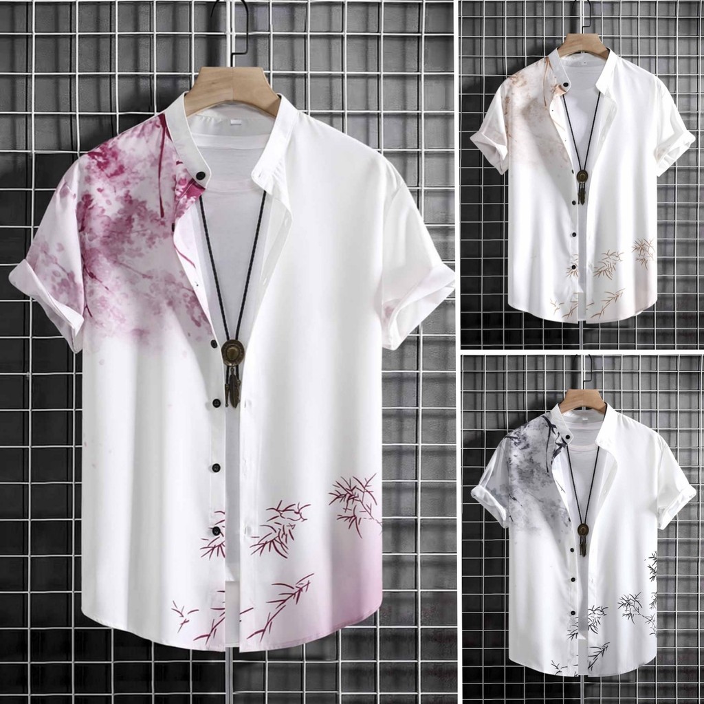 เสื้อแขนสั้นผ้าฝ้าย ลายพิมพ์ดอกไม้ย้อนยุค สวมใส่ง่าย สบายในหน้าร้อน