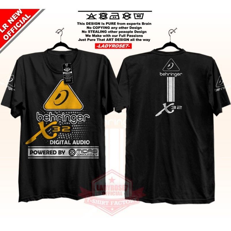 เสื้อยืด 【ผ้าฝ้ายแท้】เสื้อยืดวินเทจเสื้อยืด พิมพ์ลาย AUDIO BEHRINGER X32 DIGITAL AUDIO POWERED โดย M