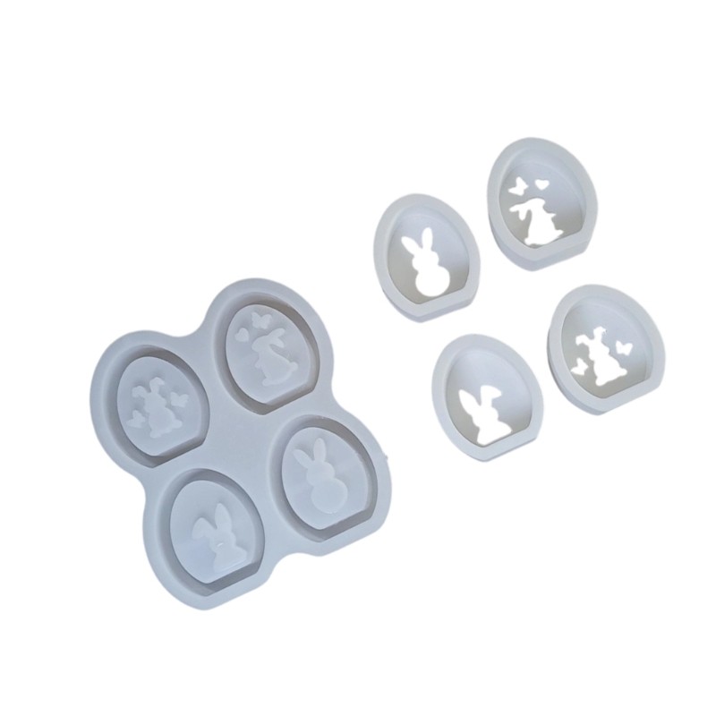Yu Silicone Mould for Eggs Shell Rabbits Figurines with Easy Demolding for Cement