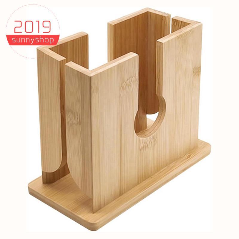 [sunnyshop2019]ไม้ Bagel ผู้ถือเครื่องตัดไม้ Bagel เครื่องตัดขนมปังกันลื่นเครื่องตัดสําหรับถุงขนาดให