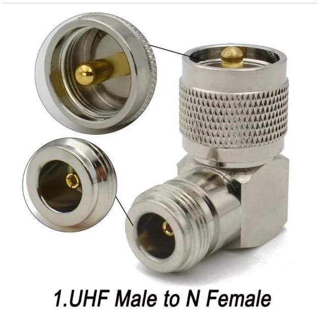 1PC มุมขวา N แจ็คหญิง PL259 PL-259 UHF ปลั๊กตัวผู้อะแดปเตอร์ RF