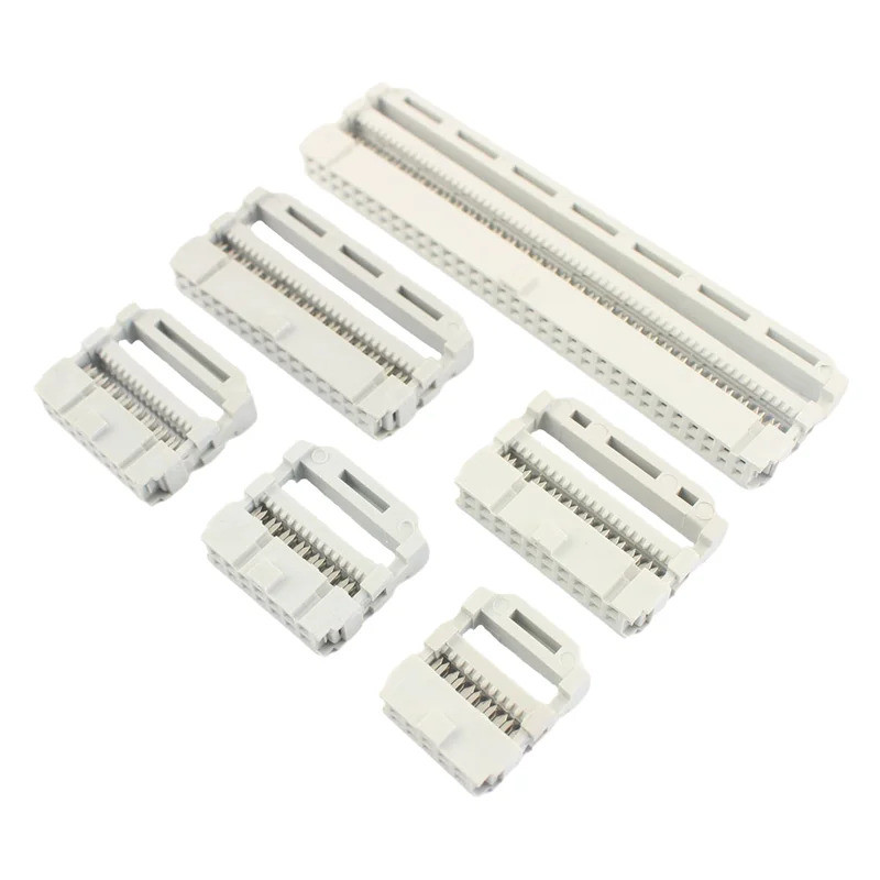 10pcs 2.54mm FC 10/14/16/20/26/30/34/40/50/64 Pin IDC หญิง Header Socket Connector สําหรับ 1.27mm Pi