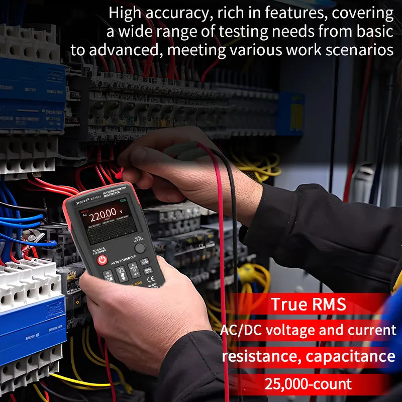 ZT-R01 มัลติมิเตอร์แบบดิจิตอล 2-in-1 และแบบพกพา HD อินฟราเรด Thermal Imager Multi-tester สําหรับช่าง