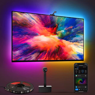🔥21-85 TV แบ็คไลท์LEDพร้อมกล้องถ่ายรูป RGBIC TV Backlights สำหรับทีวี นิ้วและการตกแต่งห้องเล่นเกมคอมพิวเตอร์