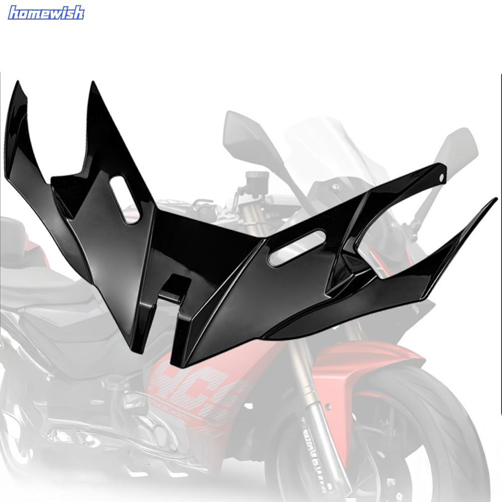 Homewish รถจักรยานยนต์ Winglet Aerodynamic Wing Shark Fin Air Intake Wing ด้านหน้าสปอยเลอร์คาง & Win