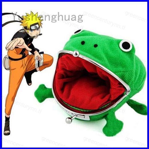 GNN Naruto Frog Shape Uzumaki กระเป๋าสตางค์กระเป๋าใส่เหรียญสีเขียวคอสเพลย์ตุ๊กตาน่ารัก Cxz kkhj NNG