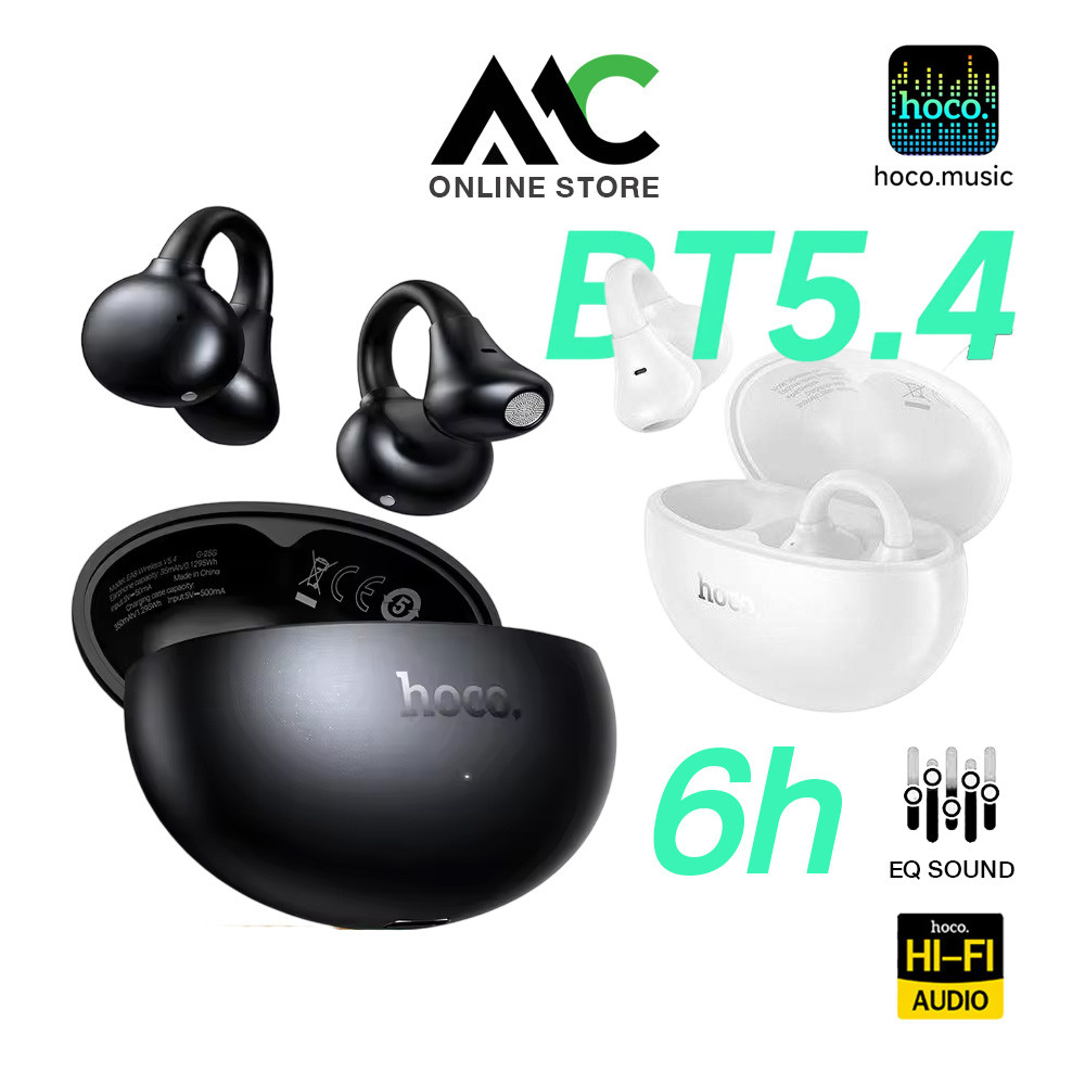 HOCO EA8 หูฟังบลูทูธ แบบหนีบหู BT5.4 เสียงนุ่ม เบสดุ ดีไซน์ล้ำสมัย แบตอึด 6 ชั่วโมง Open Ear Headset