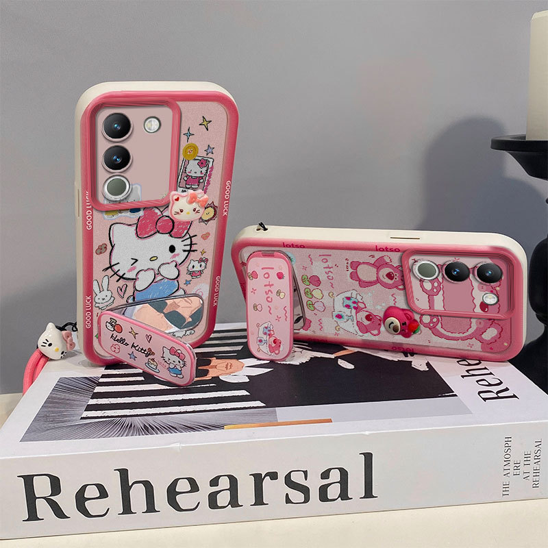 เคส For Vivo Y100 5G / Y100 4G tpu ใหม่ JMZJ สไตล์แฟชั่นแขวน string กระจกขาตั้งเคสโทรศัพท์ - รูปที่ 3