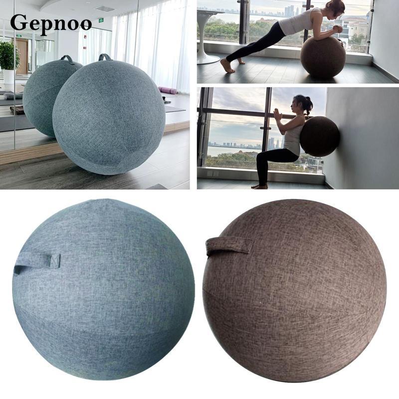 Gepnoo Premium Yoga Ball Cover 65 ซม. การออกกําลังกาย Pilates Balls Protector กระเป๋าแขนผิว