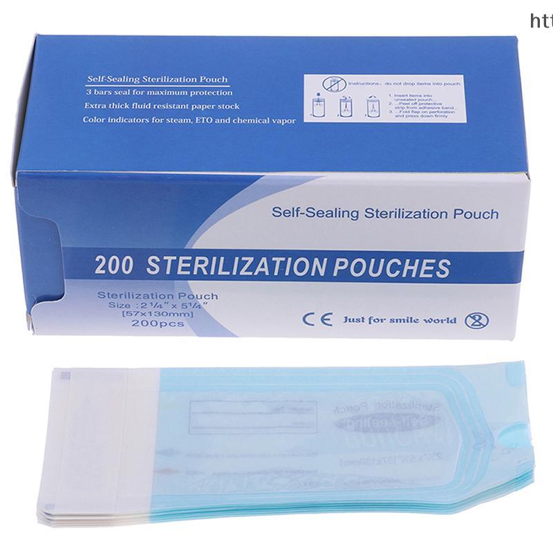 Sujian333 200 ชิ้นทิ้งฆ่าเชื้อถุงฆ่าเชื้อชุดเครื่องมือเล็บฆ่าเชื้อ PP กระเป๋าเล็บอุปกรณ์ฆ่าเชื้อ