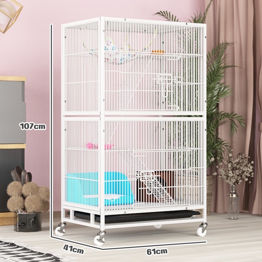 3 ชั้นหนาท่อกรงแมวขนาดใหญ่พิเศษสัตว์เลี้ยงวิลล่ากรงนกกระรอกกรงแมวนก ขนาด: 61*41*107ซม