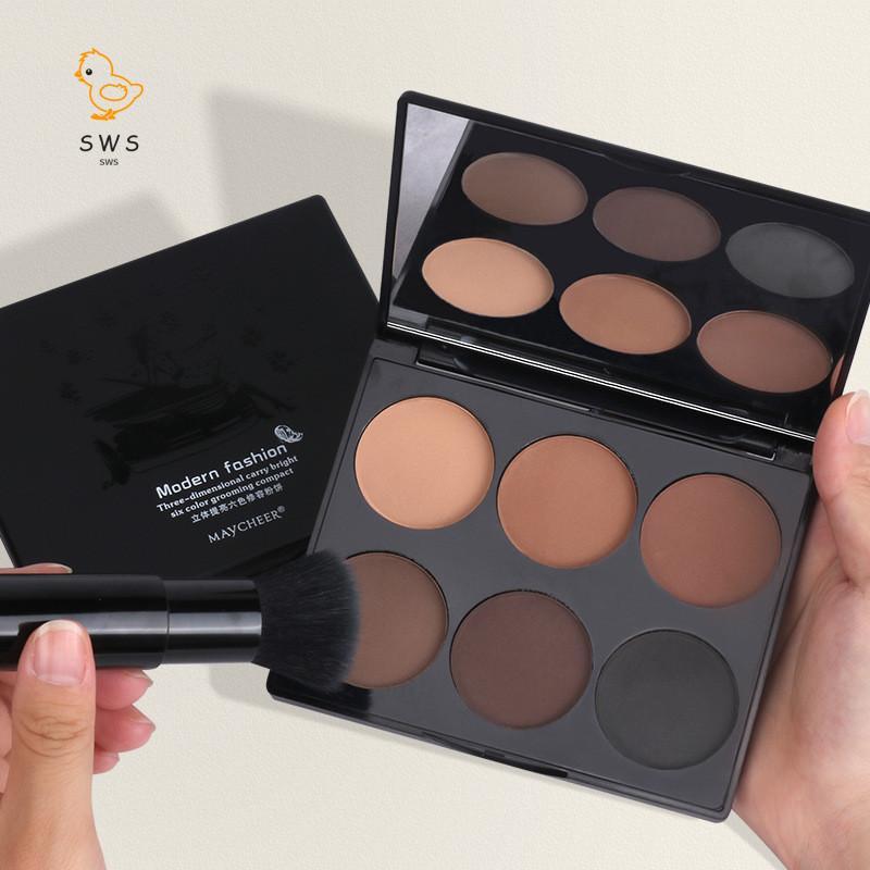 พาเลทอายแชโดว์สูง 6 สี - All-in-One Face Sculpting Matte Finish