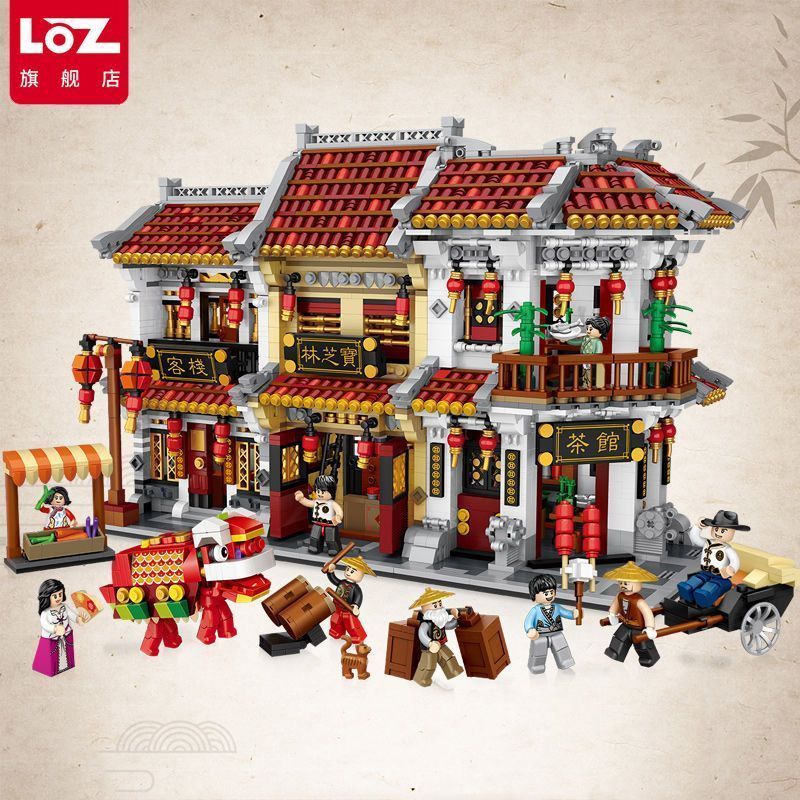Lego chima Lee Chi Loz Loz บล็อกตัวต่ออนุภาคขนาดเล็ก Mini การศึกษาประกอบของเล่นปริศนาจีน Street View