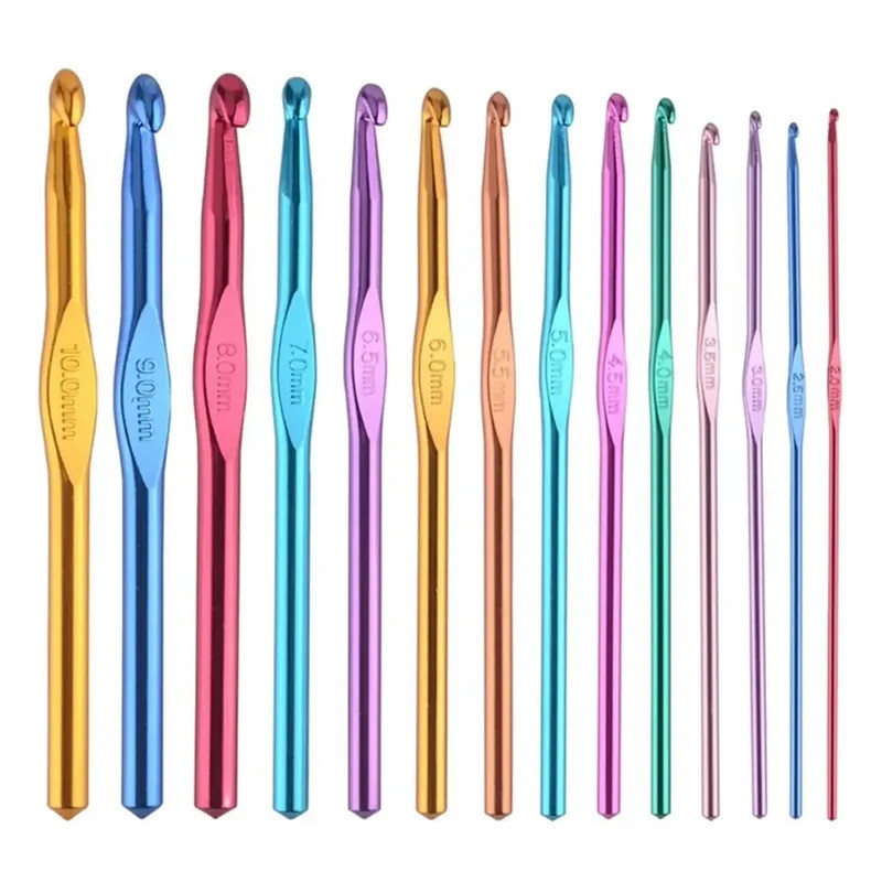 12Pcs Aluminum Oxide Knitting needles Crochet Hook Weave Knitting needles set Needlework Threads for