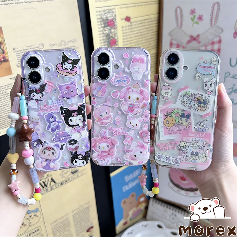 เคสผงกระจก Kuromi Melody สายรัดน่ารัก ะสำหรับRealme Note 60 70 50 C71 C75 C63 C55 C53 5 5I C20 C25 C35 C33 C21Y Narzo 50