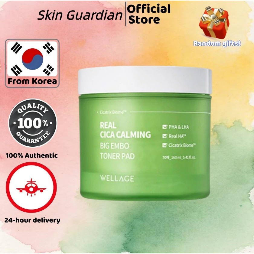[WELLAGE]สําลีโทนเนอร์สีเขียว 160ml 70 ชิ้น