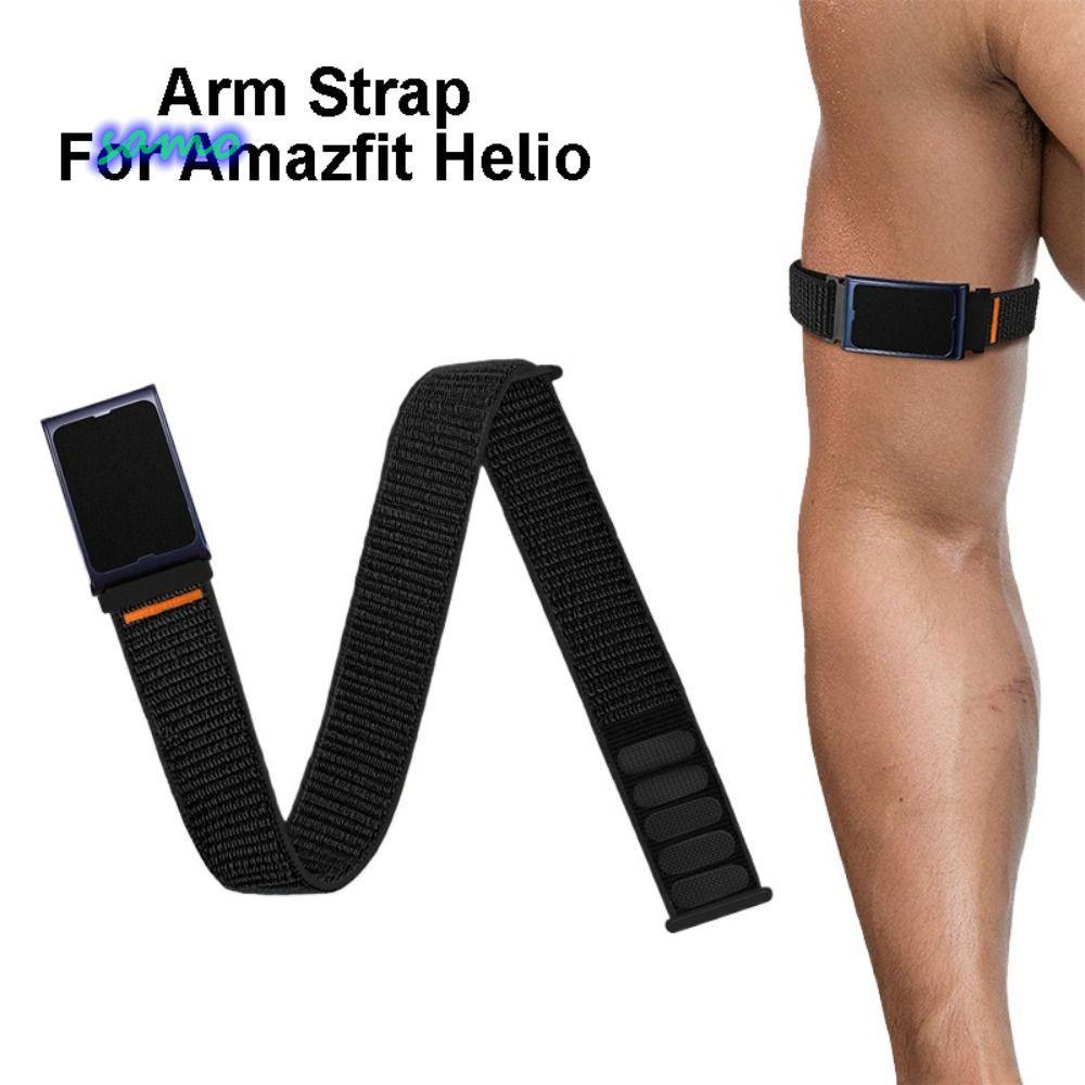 SAMO ยืดหยุ่น Bicep Band, ปรับเปลี่ยนสายไนลอนกีฬา, พรีเมี่ยม Cozy Breathable ถักสายรัดกีฬาสําหรับ Amazfit Helio ออกกําลังกาย
