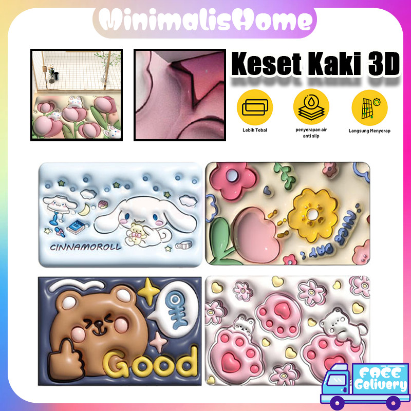 3D Non-Embossed Bathroom Mat/Casher Water-Absorbing Floor Mat/3D Diatomite Mat