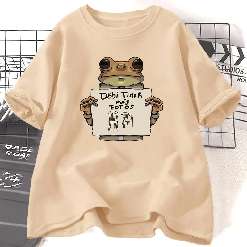 ฟันนี่ฟร็อก เสื้อยืด Dtmf เสื้อยืดพิมพ์ลาย Debi Tirar Mas Fotos เสื้อยืดแขนสั้น คอ O เสื้อผ้าผู้หญิง