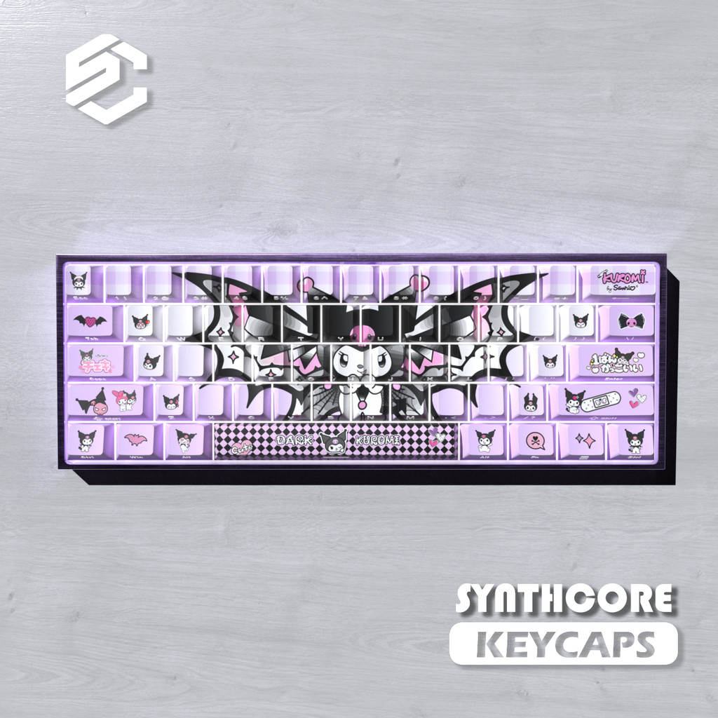 คีย์แคปไทย คีย์แคป Kuromi Keycap โรงงานเดิม PBT ระเหิดด้านข้างแกะสลักโปร่งแสงน่ารัก High-Appearance 