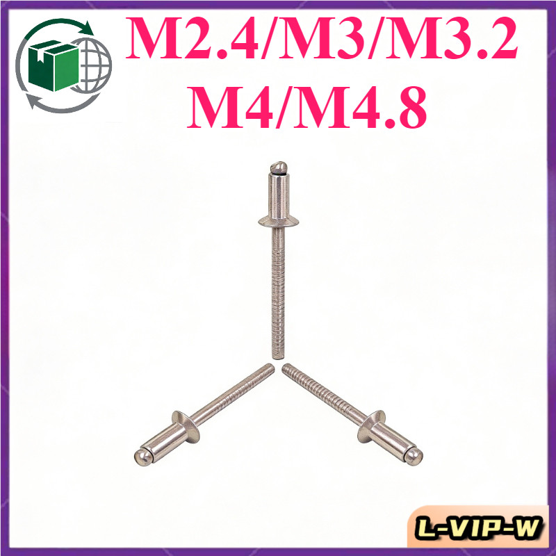 304 สแตนเลส countersunk all-steel blind Rivet หัวกลมเปิดประเภทดึงเล็บ countersunk หัวดึง Rivet d M2.