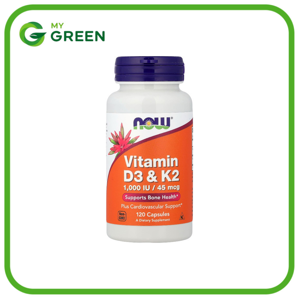 Vitamin D3 & K2  120 Capsules  วิตามิน D3 1,000 IU / วิตามิน K2 45 มคก.