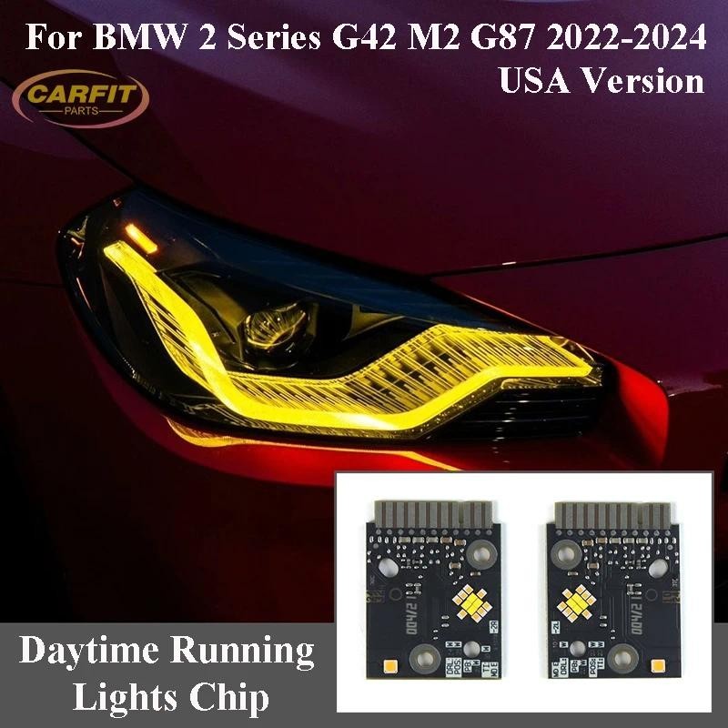 Lemon Yellow Angel Eyes DRL บอร์ดสําหรับ 2022-2024 BMW 2 series M2 LCI G42 G87 M240i LED ไฟหน้าไฟวิ่
