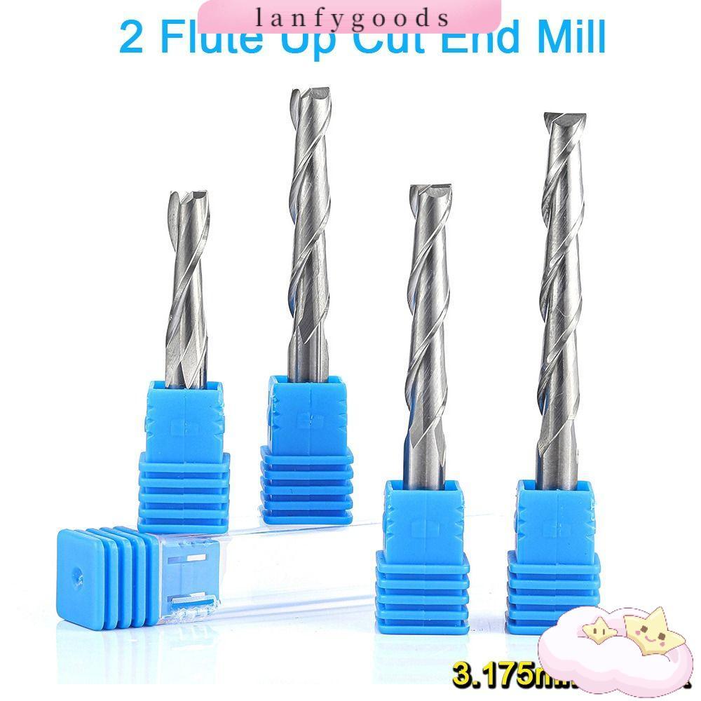 LANFYGOODS เครื่องตัดเกลียวคาร์ไบด์, Up Cut 1/8 "(3.175 มม.) Shank Wood End Mill, การออกแบบเกลียว HRC45 2 ขลุ่ย 2.0-3.175 มม. CNC Router Bit ไม้