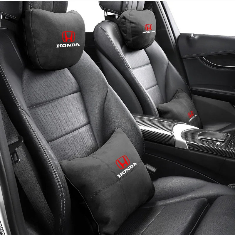 รถคอหมอนที่นั่ง Headrest Lumbar Support หมอนกระดูกสันหลังสําหรับ Honda Civic Accord City Fit Mugen C
