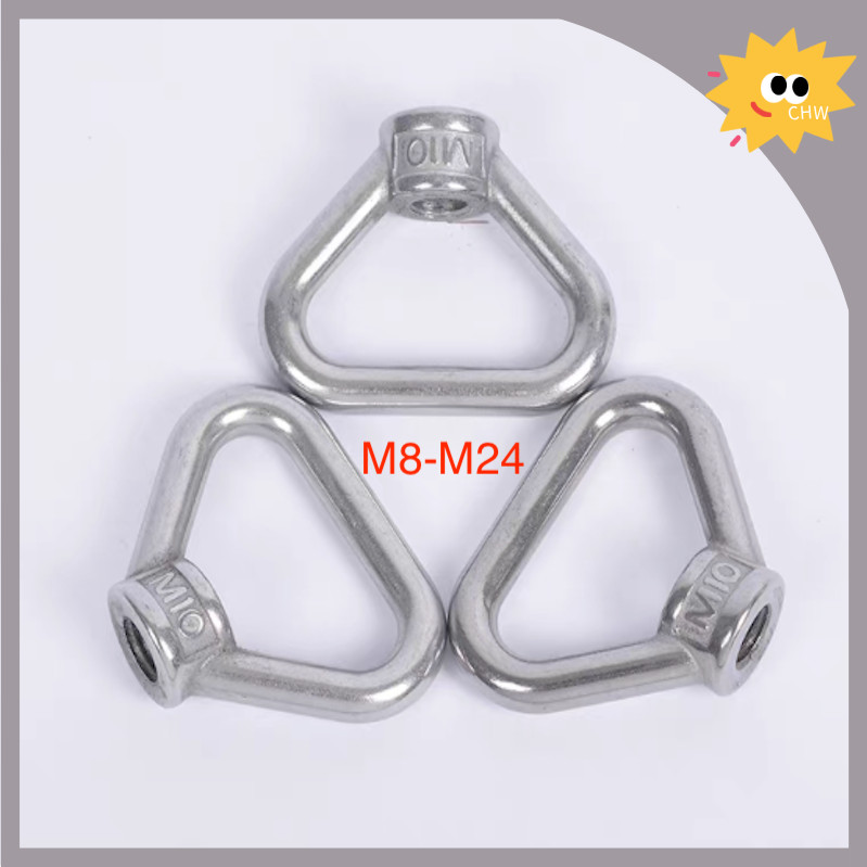 304 น็อตแหวนสแตนเลส น็อตแหวนสามเหลี่ยม น็อตสี่เหลี่ยมคางหมู M8-M24 CHW