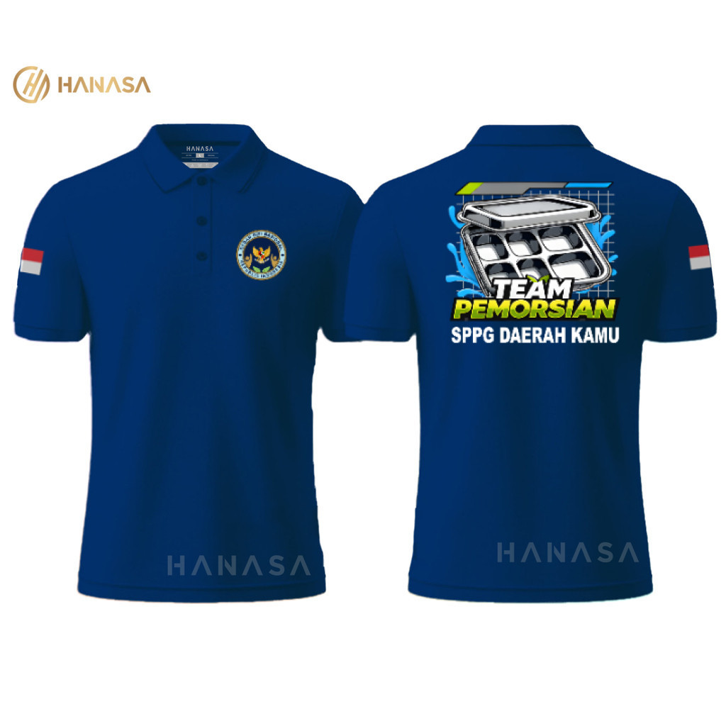 เสื้อโปโล HANASA DB TEAM GOVERNMENT BGN SPPG | เสื้อโปโลผู้ชายและผู้หญิง | เสื้อคอปกโปรแกรม MBG