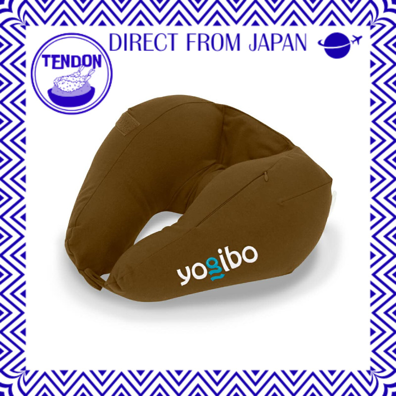 Yogibo Neck Pillow X Logo หมอนรองคอ X Logo สีช็อกโกแลตบราวน์ หมอนเครื่องบิน ผ้าปิดตา อุปกรณ์อำนวยควา