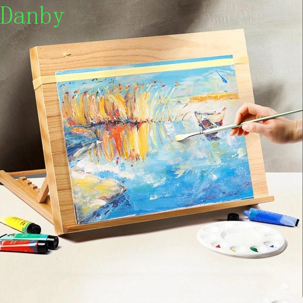 DANBY Beech Wood Table Stand, Adjustable Multifunctional Art Painting Stand, Markers Storage Folding