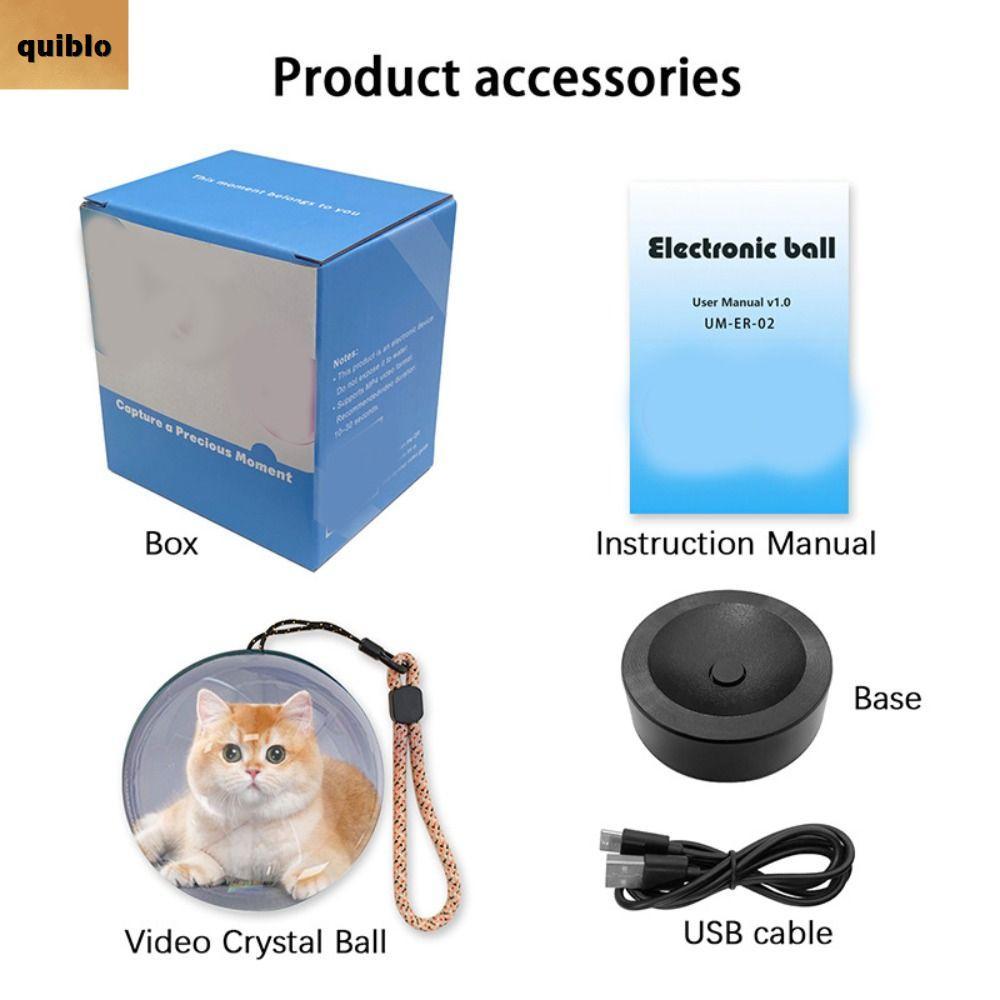 QUIBLO Crystal Ball, DIY Electronic Screen Video Display Ball, Effect Pixel Display Digital Video Di