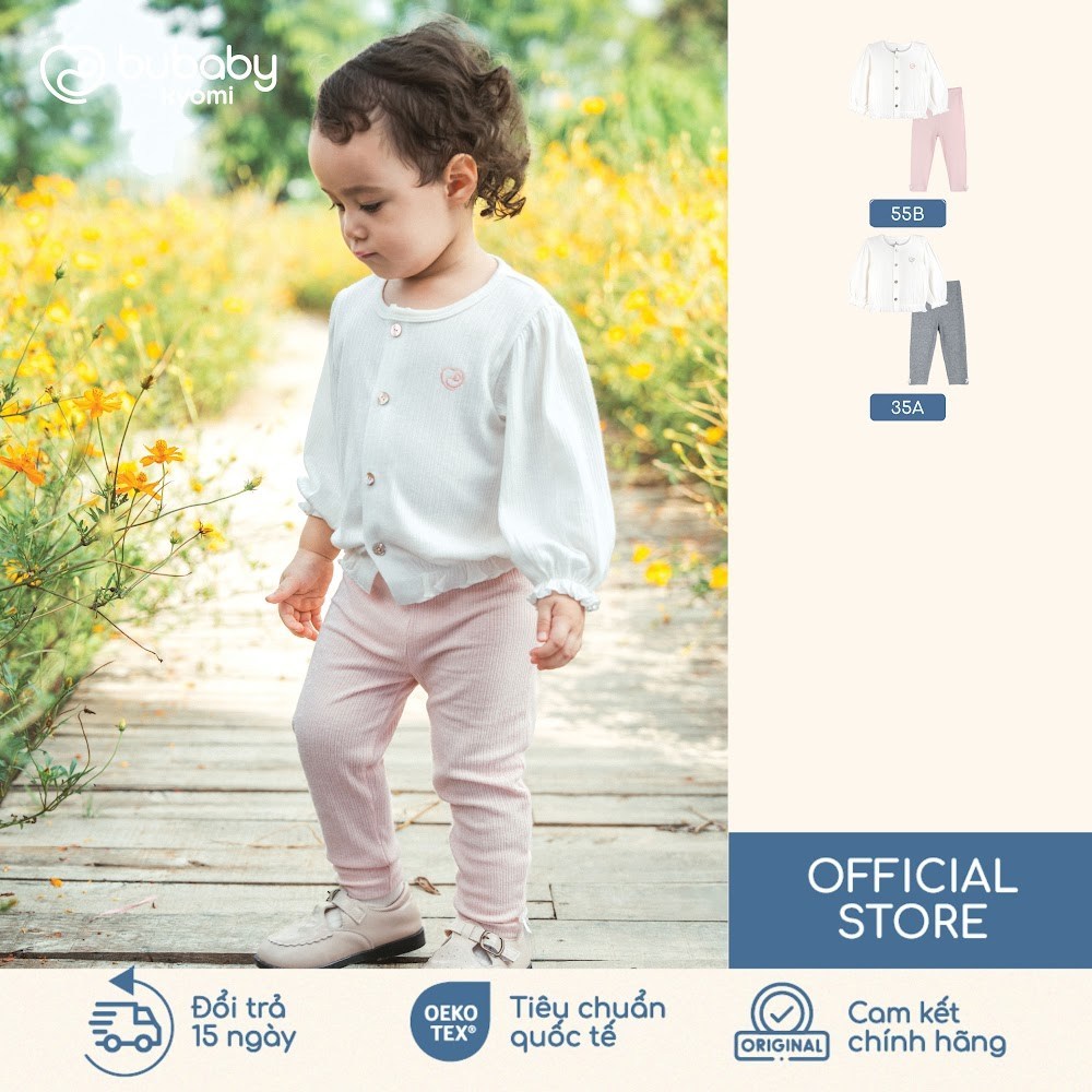 บูเบบี้ บูเบบี้ บูเบบี้ | (6M-4Y) ชุดนัวเนียแขนยาวเด็กผู้หญิง BWL1102BG | เสื้อผ้า Bubaby ของแท้