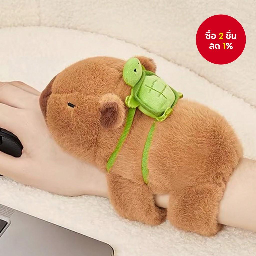 น่ารัก Capybara Snap On Plush สร้อยข้อมือสัตว์ของเล่นสําหรับคู่ของขวัญวันเกิดอุปกรณ์เสริมแขน