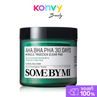 SOME BY MI AHA-BHA-PHA 30 Days Miracle Truecica Clear Pad 70 Pads แผ่นเช็ดทำความสะอาดผิวหน้า ซัมบายมี.