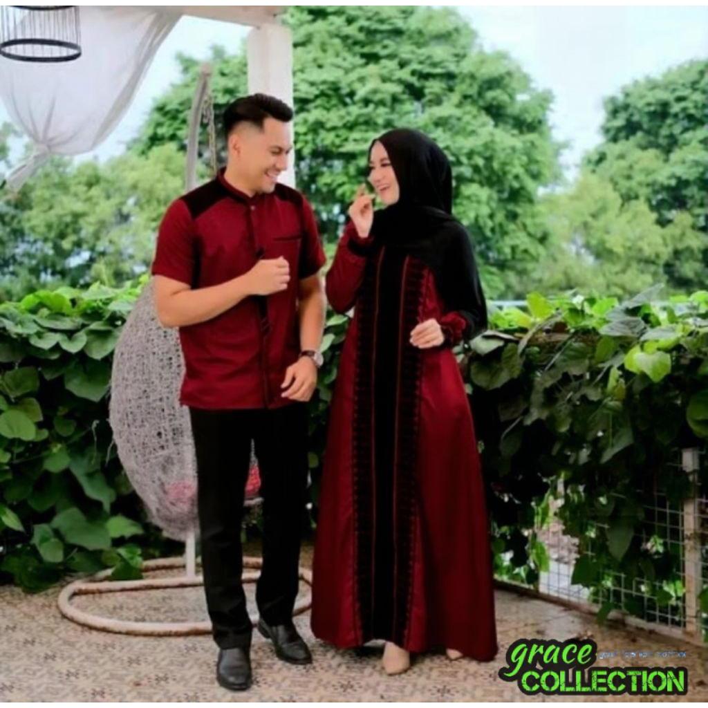 GRAC3COLLA MUSLIM FASHION - QADIRA 2IN1 COUPLE GAMIS SIZE L & XL / เสื้อผ้าว่ายน้ํา / เสื้อผ้าครอบคร