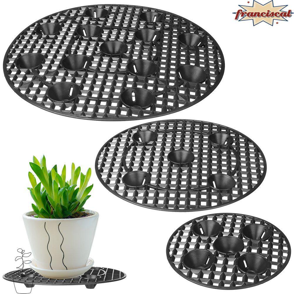 FRANCISCAL ขาตั้งพืชในร่มกลางแจ้งดอกไม้หม้อผู้ถือพืชชั้น Protector Patio Deck กระถางต้นไม้จานรอง