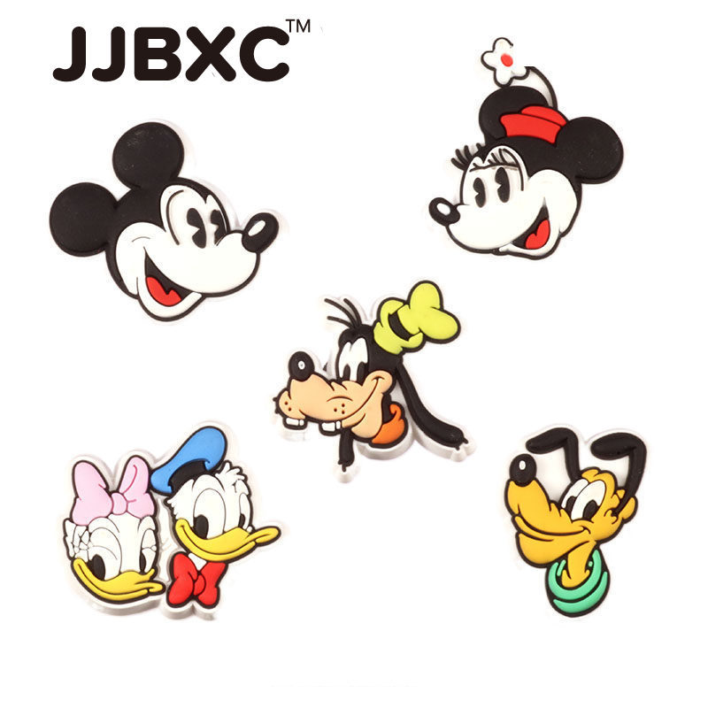 อุปกรณ์เสริมรองเท้า Mickey Mouse พร้อม charm หัวเข็มขัดและ diy ตกแต่ง คุณภาพสูง