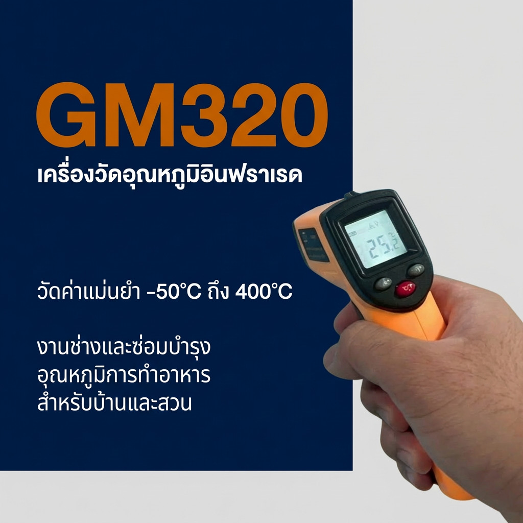 Infrared thermometer เครื่องวัดอุณหภูมิแบบอินฟราเรด BENETECH รุ่น GM320.