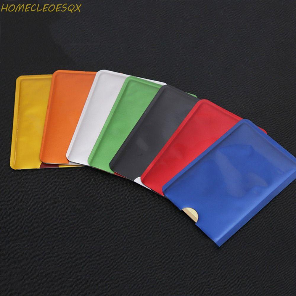 HOMECLEEOESQX ID Card Protector Blocker อ่านหลักฐานโล่สัญญาณ Anti-Theft RFID Card กระเป๋าสตางค์อลูมิ